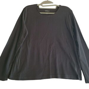 Croft & Barrow Classic Tee Womens Size PXL 100% Cotton Long Sleeve Pullover